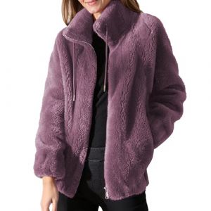 Veste Hiver Femme Manteau Chaud Grande Taille Poncho Polaire Doudoune Chaude Blouson Automne avec Capuche Surchemise Manteaux Et Blousons Fausse Fourrure en Jean Long Zippée (keicyd, neuf)