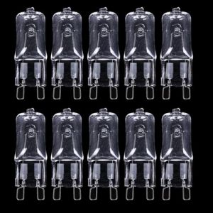 JZLBBC 10PC G9 230V 40W Ampoules halog&egrave;nes T4 Lampe halog&egrave;ne G9 25W 230V pour four &agrave; micro-ondes, lampe de hotte, ampoule de salle de bain, lustres 60W (Caihongstron, neuf)