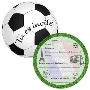 BOYATONG 12PC Carte Invitation Anniversaire Garcon, Anniversaire Football Garcon Carte Invitation Anniversaire Fille, Pour les F&ecirc;tes d&rsquo;Enfants ou les Matchs de Anniversaire Foot (Aullkee, neuf)