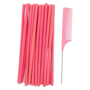 BELLIFFY 1 Jeu Ensemble De Fer à Friser Pour Cheveux Outils De Bouclage Des Cheveux Pas De Chauffants Bandeau Sans Chaleur Canne à Pêche Rouleaux Éponge Rose (Hunation, neuf)
