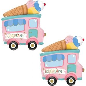 Ballons de Glace, 2pcs Ballons de Camion &agrave; Cr&egrave;me Glac&eacute;e, Balloon en Aluminium Cr&egrave;me Glac&eacute;e, Ballon Cr&egrave;me Glac&eacute;e, Ballon Glace, Balloon Glace Anniversaire, D&eacute;co Anniversaire Glace (yonglemei, neuf)