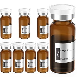 Biomed Solutions Flacon vide st&eacute;rile scell&eacute; avec bouchon en caoutchouc butyle et fermeture &agrave; rabat, tube en verre borosilicate de type 1, emball&eacute; individuellement (10 ml, 8 pi&egrave;ces) (ambre) (Biomed scientific, neuf)