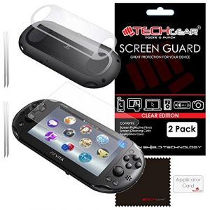 TECHGEAR [2 Pack] Protection Écran pour PlayStation PS Vita Slim (Vita 2000) Avant & Arrière, Film de Protection Clair avec Chiffon et Carte d'Application Compatible pour PlayStation PS Vita Slim (TECHGEAR Solutions, neuf)