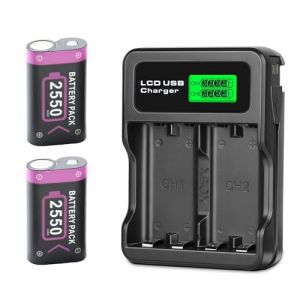 SLODA Manette Xbox One Batterie Rechargeable avec Chargeur Compatible avec Xbox Series X|S/Xbox One/Xbox One S/Xbox One X/Xbox One Elite Manette sans Fil (Sozefeng-UK, neuf)