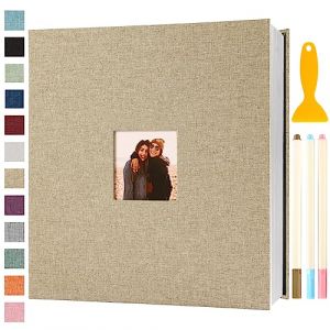 Album Photo Adhesif Vierge 33x32 CM Classeur Photo Livre Photo Personnalisable Scrapbook de Classe Mariage Livre D'or Enfant Bebe Carte Postale DIY, 120 Pages Kaki (Semfalbuums, neuf)