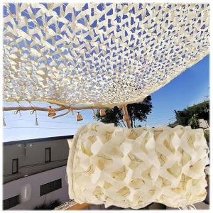 Filet de Camouflage Beige, Filet D'ombrage, 1.5x3m Filet De Camouflage Protection Solaire Militaire, Camping, Décoration, Camouflage de Chasse (TIANLUO NET STORE, neuf)