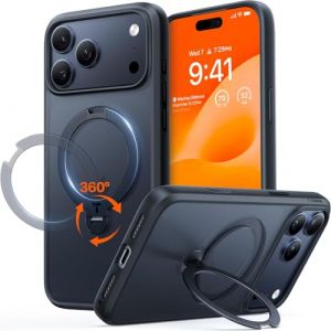 TORRAS 360&deg; Ostand Spin pour Coque iPhone 17 Pro Max [Support Magn&eacute;tique Rotatif 360&deg;] [Protection Militaire], [Finition Mate Antid&eacute;rapante et Antitraces] - Noir (TORRAS Direct, neuf)