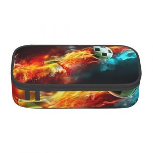 XKBFKLKMC Group of Moroccan Geome Trousse &agrave; crayons avec impression 3D de grande capacit&eacute; avec compartiments, trousse &agrave; crayons pour filles, gar&ccedil;ons, &eacute;tudiants, football, Taille unique, Cartable (dongshunbao5678, neuf)