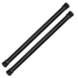 NHQZ 2 Pièces Barre Extensible Sans Perçage 30-50 cm Barre Rideau Extensible, Tringle Extensible Entre 2 Murs avec Ressort pour Fenêtres, Armoires, Placards à Chaussures, Penderies, étagères (Noir) (NHQZ, neuf)