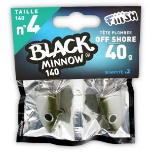 Fiiish Tete Plombee Off Shore Black Minnow No.4-40g - Kaki - BM030 (CARNASPORT, neuf)