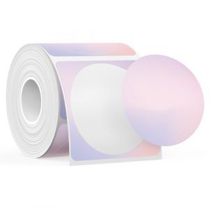 SUPVAN KATASYMBOL T50M Pro Étiquettes Thermiques Autocollantes Imperméables, φ 50 mm, 140 Pièces/Rouleau, Violet Dégradé (SUPVAN, neuf)