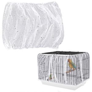PEUTIER Housse de Cage à Oiseaux, Couverture en Maille pour Cage à Oiseaux Couverture en Maille pour Cage à Oiseaux Jupe de Couverture pour Cage à Oiseaux pour Cages Rondes et Carrées pour Perroquets (Jenniy, neuf)