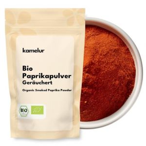 Kamelur 250g de BIO paprika fumé en poudre - BIO paprika fumé doux, sans additifs - emballé dans un emballage biodégradable (KONTORHAUS GÖRICKE UG, neuf)