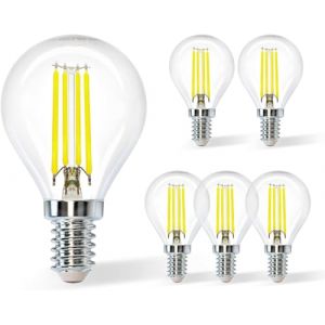 BHMAOYN Ampoule E14 LED 12V 4W, 400LM, AC/DC 12V - Remplace E14 40W &agrave; incandescence, Petite ampoule Pour Camping et Jardin - Lot de 6 (Blanc Froid 6000K, G45 -E14-4W=40W) (BHMAOYN, neuf)