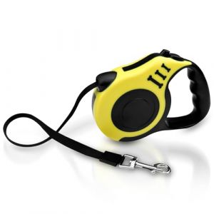 Ghazpmuk Laisse Enrouleur pour Animaux de Compagnie, Rétractable 5m pour Petits et Moyens Chiens Jusqu'à 15 Kg, Jaune Néon (OLTEAN STORE S.R.L., neuf)