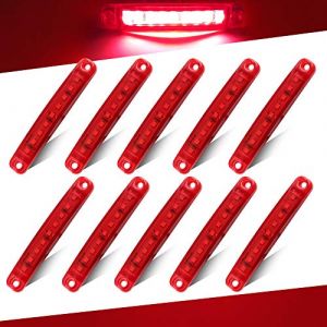 Teguangmei 10Pcs Feu Latéral Rouge,12-24V 3,9'' 9LED Côté LED Marquage Léger Camion Remorque Camion Feu Arrière Avant et Arrière Marquant le Feu Latéral D'avertissement- Étanche (TeguangmeiEUR, neuf)