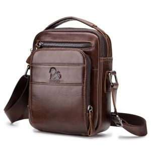 BAIGIO Sac &agrave; Bandouli&egrave;re pour Hommes Petits Sacs en Cuir Vintage Sacs avec Poign&eacute;e Sac &agrave; Main Pochette Besace pour D&eacute;contract&eacute; Affaires (DGMCZ, neuf)