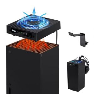 Mcbazel Xbox Série X Ventilateur de Refroidissement Automatique Accessoires, Ventilateur de Refroidissement Réglable PWM à 3 Vitesses RVB avec Support de Casque pour Xbox Series X Console - Noir (TransChased, neuf)