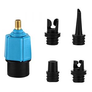 Tiardey Compresseur à Valve de Pompe Gonflable,Adaptateur de Valve Gonflable avec 4 Buses pour Matelas d'air Gonflable,Anneau de Natation/Piscine,lit/canapé Gonflable,Bateau,Kayak - Bleu (Tiardey, neuf)