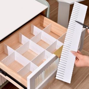 Zykra 10 Pi&egrave;ces Separateur Tiroir, 37x11cm Organisateur de Tiroir R&eacute;glable, Grille Diviseur de Tiroirs Blanc, S&eacute;parateurs de Tiroirs en Plastique pour Sous-V&ecirc;tements, Chaussettes, Maquillage (mangteng, neuf)