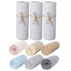 P'tit Basile - Drap Housse 70x140 cm bébé - Lot de 3 draps Jersey peigné 100% Coton Bio Gots oekotex - Blanc - Matelas Enfant Dimensions 60x120 ou 70x140 cm - Extensible sans Repassage (P'tit Basile, neuf)