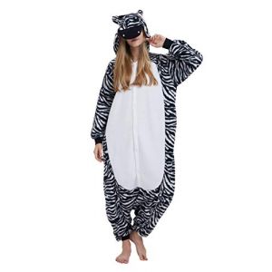 Pyjama Licorne Kigurumi Adulte Animal Cosplay Costume Sleepwear Combinaison Jumpsuit,XL,Zèbre (yeapnow, neuf)