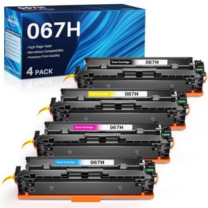 INK4U 067H 067 Toner Cartouche de Toner Compatible pour Canon 067H 067 pour Canon i-SENSYS LBP631 LBP631CW LBP633 LBP633CDW MF651 MF651CW MF655 MF655CDW MF655CW MF657 MF657CDW MF657CW (4 Pack) (HongYuan-EU, neuf)