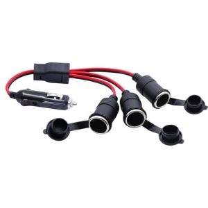 LANMINGLEL Adaptateur répartiteur allume-cigare 1 à 3 voies 12V 24V,3 voies Allume-Cigare Câble D'extension avec fusible 20 A pour onduleur de voiture,pompe à pneu, compresseur d'air (30cm) (ANMINGLE, neuf)