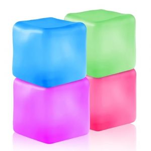 AMFUN 4PCS Balle Anti-Stress Enfant Adulte Cube, Squishy Cube à Presser Fidget Toys, Boule Squishy Jouets Fidget de Glaçon pour Soulager Le Stress et Le Anxiété (Riyuu, neuf)