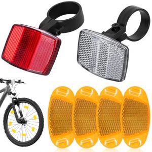 YIYICO BSTDAYEVER Catadioptre Velo R&eacute;flecteurs de V&eacute;lo Avant et Arri&egrave;re Yeux de Chat pour V&eacute;los 6Pcs R&eacute;flecteur Rayons de V&eacute;los Catadioptres Velo Roue pour VTT Route E-Bike S&eacute;curit&eacute; Nocturne (YiCO, neuf)