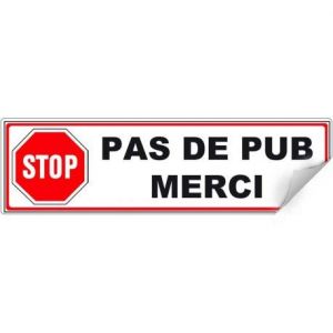 Stop Pub &eacute;tiquette pour boite aux lettres logo 202 - Autocollant pas de pub merci sticker - Taille : 4 cm (Giroud Garampon, neuf)