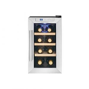 ProfiCook® Cave à vin pour 8 bouteilles, avec porte en verre résistant aux UV, cave à vin avec éclairage LED et 4 niveaux de stockage dont 3 amovibles, plage : 11-18°C, 23L - PC-WK 1233 (Dynamic Trade Company, neuf)
