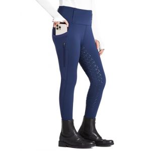 FitsT4 Sports Culotte d'équitation pour Enfants Leggings d'équitation pour Filles Fond intégral en Silicone Pantalon d'équitation Taille Haute avec 2 Poches latérales (FitsT4 Sport, neuf)