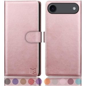 SUANPOT Etui Coque pour iPhone Air 6.5" [RFID Blocage] [Magn&eacute;tique Protection] Fentes pour Cartes Protection Etui Housse Premium en Cuir PU pour Apple iPhone 17 Air Portefeuille Or Rose (STAVROLINE TRADING COMPANY SINGLE MEMBER P.C., neuf)