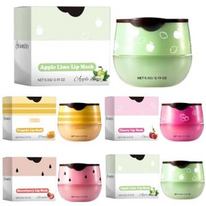 Lot de 5 baumes &agrave; l&egrave;vres Bee Balm, baume au miel pour soin des l&egrave;vres de jour et de nuit, pr&eacute;vient et exfolie les l&egrave;vres s&egrave;ches et gerc&eacute;es, masque de sommeil &agrave; l&egrave;vres, r&eacute;duction des lignes de l&egrave;vres (Rubu22a (Livraison rapide 7-12 JOURS), neuf)