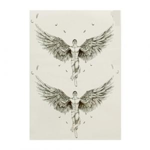 5 Pc Tatouage Ephemere D'Ange - Avec Des Plumes En Noir - Tatouage Ephemere Corporel Temporaire (PEKNUX, neuf)
