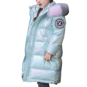 WIEAYUMEI Fille Manteau Longue Epais Blouson à Capuche Doudoune Chaud Veste Enfant Hiver Fourrure Matelassé Parka Vêtements de Ski Bleu 13-14 ans (WIEAYUMEI, neuf)