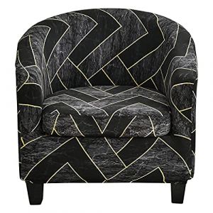 TOPCHANCES Housse de Fauteuil Cabriolet Imprime Motif géométrique Housse de canapé Relax Club Chaise de Baignoire Housse de Fauteuil Extensible Polyester (Housse de Chaise + Housse de Coussin, Y-6) (paramount city, neuf)