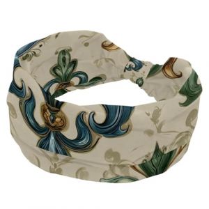 Bandeau large pour femme, motif ethnique iris, vert sauge, bandeau pour femme, bandeau nou&eacute; torsad&eacute;, bandeau &eacute;lastique doux, accessoires pour cheveux tendance (Galens, neuf)