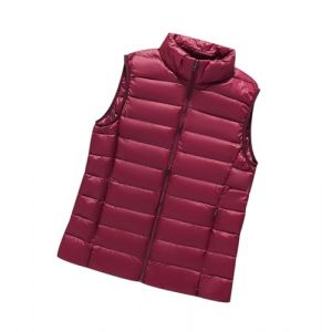 Doudoune sans Manches Femme Legere Gilet Doudoune Fine sans Manche Femme L&eacute;g&egrave;re Gilet Matelass&eacute; sans Manches Veste Duvet sans Manche Femme Doudoune Matelass&eacute;e sans Manches Femme Pliable Rouge XXL (Pengniao, neuf)
