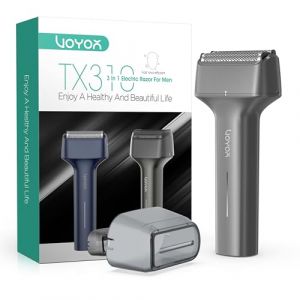 VOYOR Rasoir Electriques Hommes 3-En-1 Rasoir Barbe Homme Rechargeable T&ecirc;te Flottante Fil Rasoir Homme Electrique Avec Serrure De Voyage Durabilit&eacute; De La Batterie Humide Et Sec S&ucirc;r Shaver TX310 (Gris) (Voyor-FR, neuf)