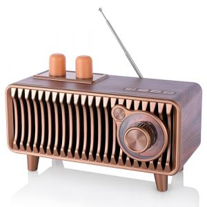 CYBORIS Radio Bluetooth R&eacute;tro, en Bois de Noyer, avec Radio FM Vintage, 20W Enceinte Portable avec Fonction Lecteur de Musique U Disk/TF Card/Aux pour la Maison et Le Bureau. (Couleur Noyer) (VENTION-UK, neuf)