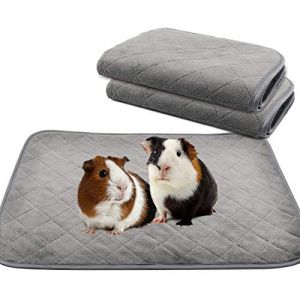 RANYPET Lot de 2 Tapis Educateur pour Cochon d'Inde, Tapis 4 Couches Lavable Etanche Douce/Super Absorbante pour Petits Animaux Lapin Nain Chinchilla Hérisson 120 * 60cm (Rypet-UK, neuf)