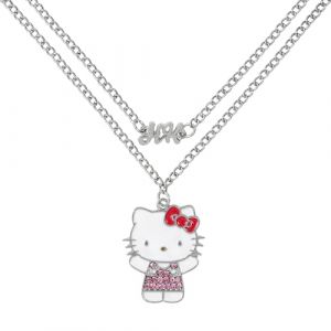 KIDS EUROSWAN Hello Kitty Ensemble collier plaqu&eacute; argent avec pendentif dessin anim&eacute; pour fille (Precision Time Store, neuf)