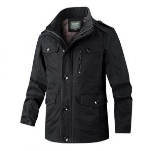 Veste Saharienne Homme - Détente Légère Veste de Travail Bomber Veste de Sport Fine Anti-Vent (VAN MIA, neuf)