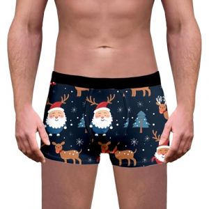 NaLatia Calecon Personnalise Homme, Homme Calecon No&euml;l, Sport Boxer Homme Pas Cher Rigolo Noel Calecon Microfibre Shorty Transparent sous-V&ecirc;tements, Cale&ccedil;on de nouveaut&eacute; Personnalis&eacute; (GUnakd, neuf)