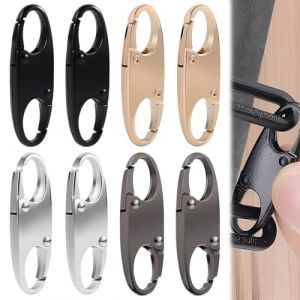 EJRUP 8 Pi&egrave;ces S&eacute;curit&eacute; Anti-Vol Cadenas Valise, Tirettes M&eacute;tal, Pour Valise Sac &Agrave; Dos Portefeuille, Glissi&egrave;re Sac &Agrave; Main, Clip Fermeture &Eacute;clair, Noir Argent Or Gunmetal (Anilalowbility, neuf)