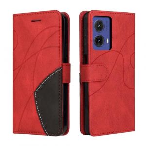 CXTCASE Coque Motorola Moto G85, Flip Magn&eacute;tique Protection Case Portefeuille, Antichoc Housse, &Eacute;tui en Cuir PU Avec Porte-Cartes Pour Motorola Moto G85, Rouge (Zhongtian Technology Company, neuf)
