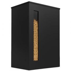 r&eacute;servoir &agrave; pellets granul&eacute;s 55kg d&eacute;j&agrave; mont&eacute; avec roulettes pour chemin&eacute;e & po&ecirc;le I Fabriqu&eacute; en France I Boite &agrave; granul&eacute;s - 66x42x42cm Noir (J'OSE, neuf)