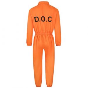 Bkazwe Combinaison Cosplay Prisonnier Orange Adulte - D&eacute;guisement Classique avec Fermeture Devant - Id&eacute;e Costume Halloween, Carnaval, Soir&eacute;e D&eacute;guis&eacute;e Prisoner Costume pour f&ecirc;te (Bkazwe, neuf)